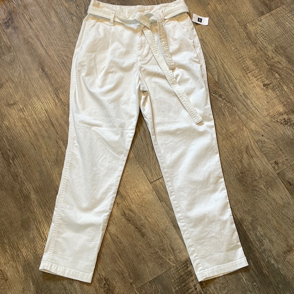 Gap‎ High Waist Tie Belt Cropped Pants